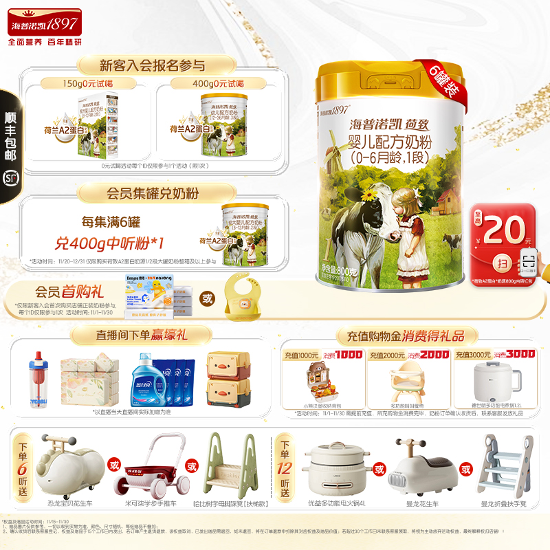 荷致A2蛋白版1段新生宝宝奶粉