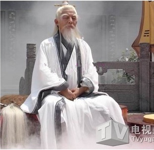 新款白色古装男月老服装汉服太白金星神仙服月老表演服仙翁表演服