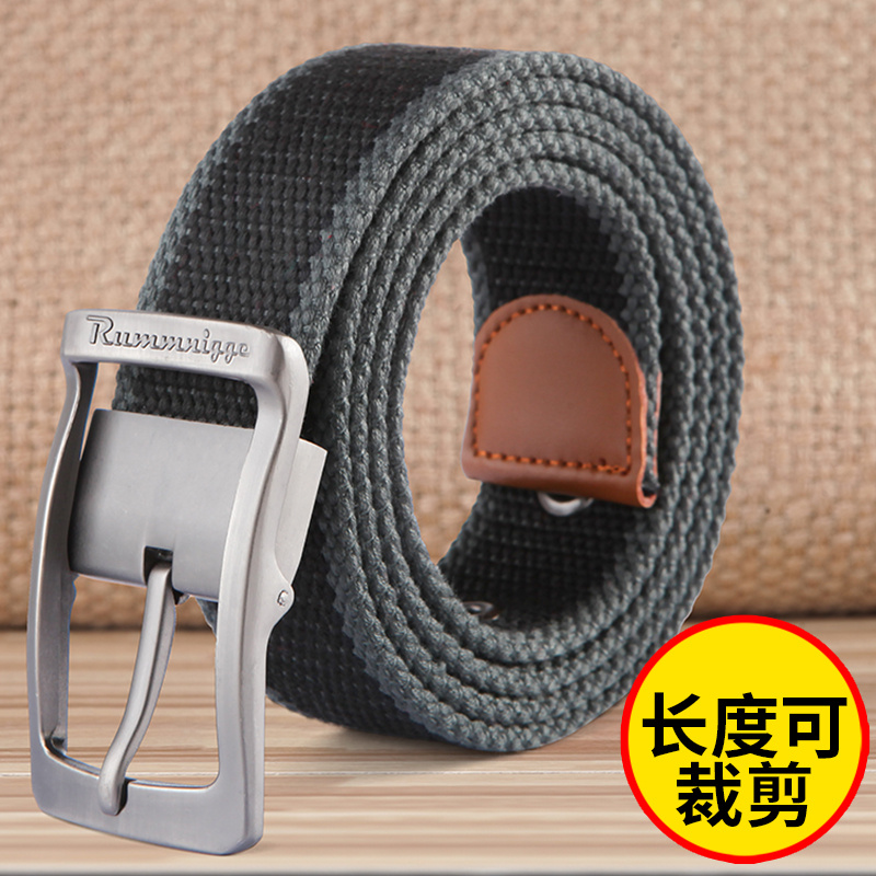 休闲风针扣户外运动加厚帆布皮带