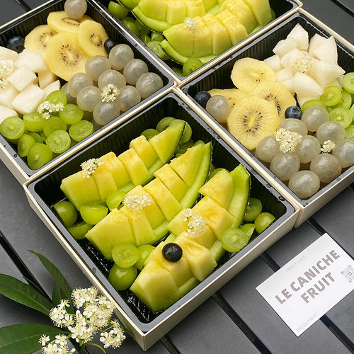 一次性木质高档水果包装盒野餐水果拼盘外卖盒鲜切食品级果切木盒