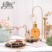 新款 北欧风仿大理石纹首饰架置物盘化妆品收纳展示架甜品展示架