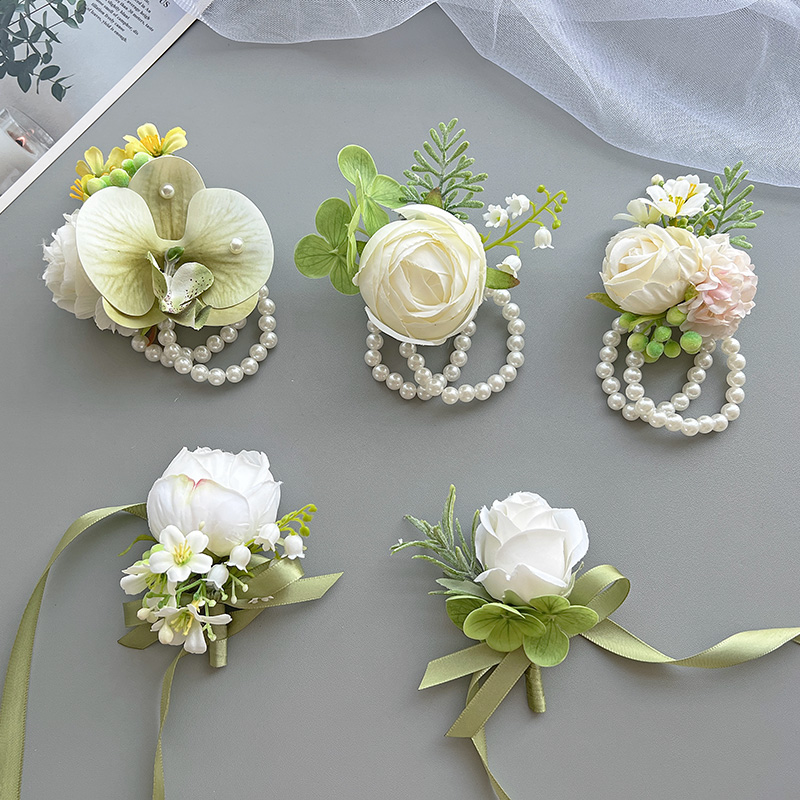 森系新郎新娘婚礼胸花唯美清新