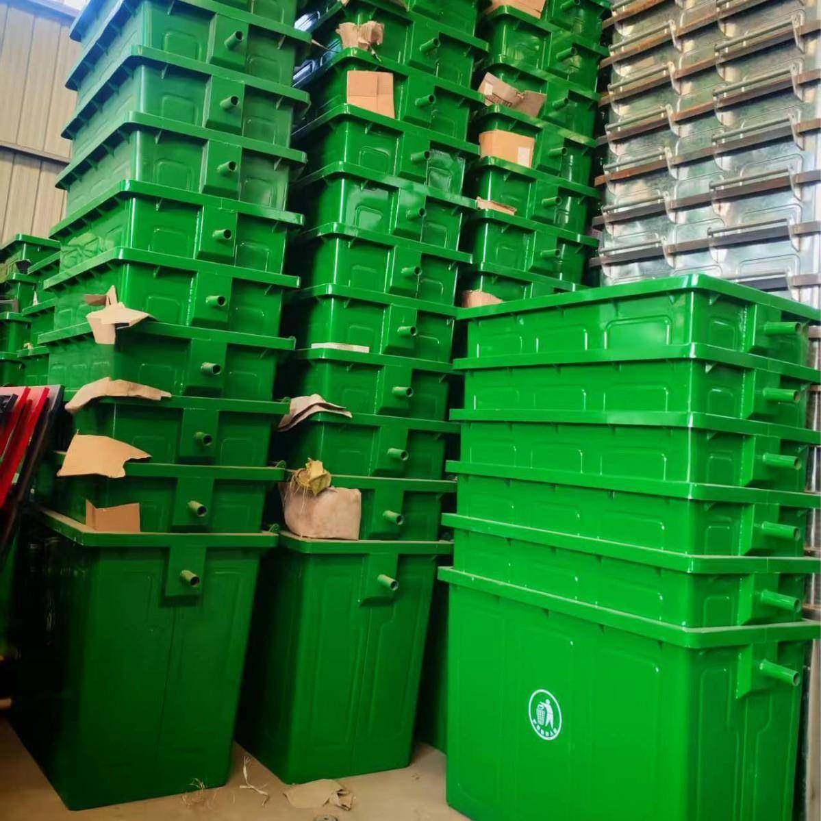 660升铁质垃圾桶户外垃圾箱垃圾车挂车可移动分类桶镀锌板垃圾桶