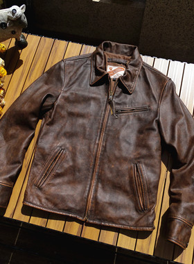 1930恩菲尔德【孟加拉茶芯小牛皮】重水洗做旧软糯垂坠