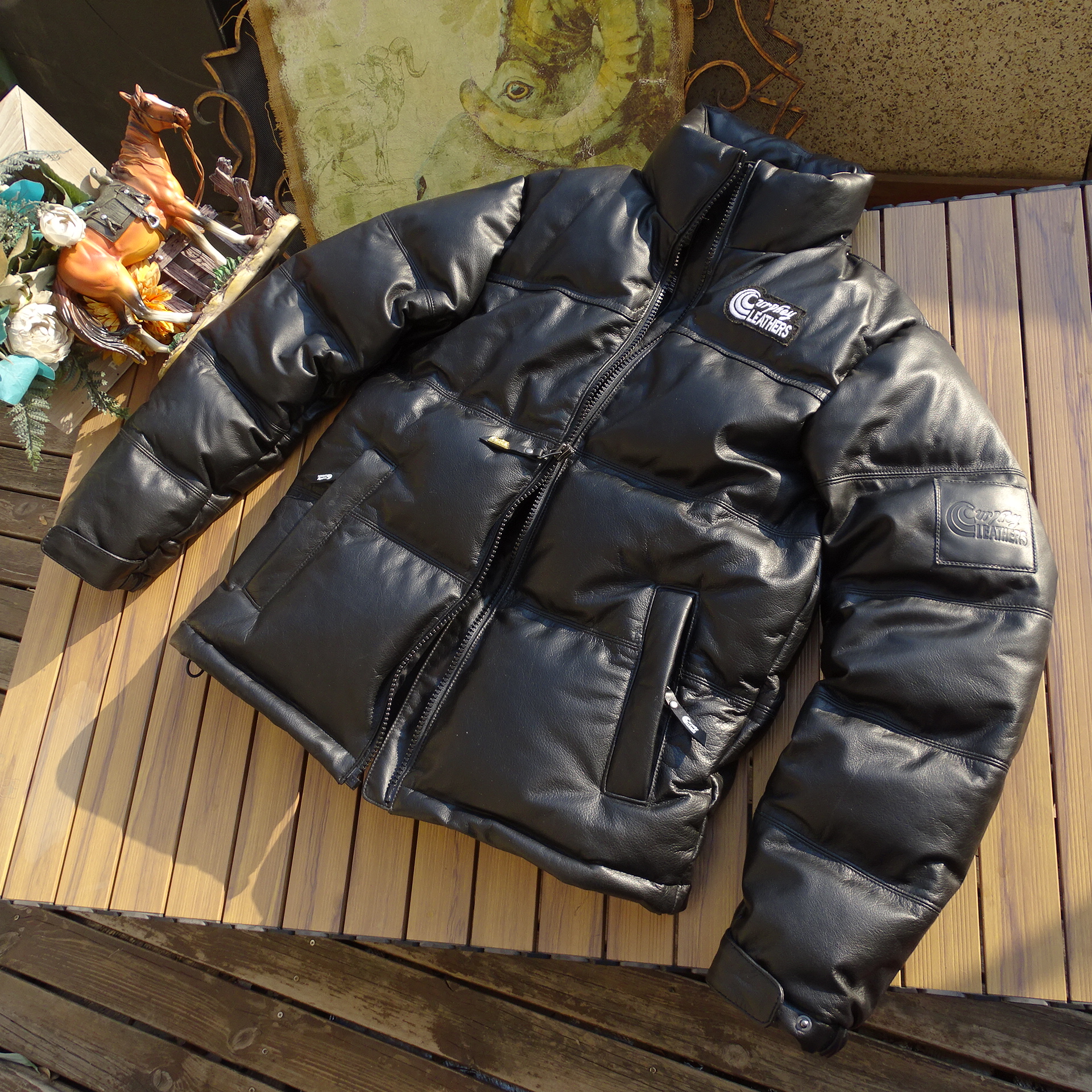 真皮羽绒服头层牛皮男女通穿