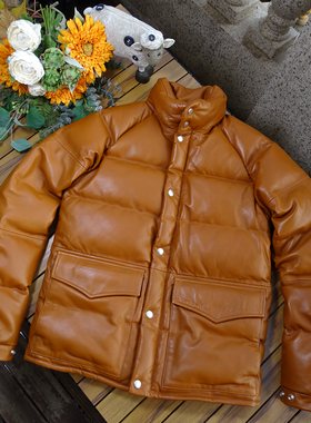 皮羽绒服日版木村拓哉绵羊皮鸭绒保暖御寒中性男女通穿真皮皮衣