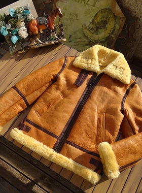 【桑尼王炸福利】代工外贸出口韩版B6原生态羊皮毛一体男女真皮衣