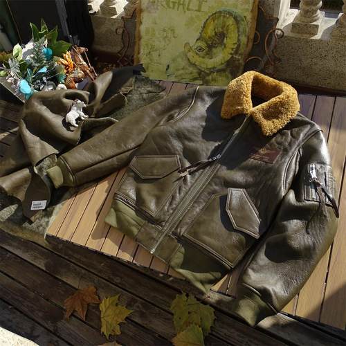 【仅190件】皮毛一体45P轻薄柔软原生态美式复古空军飞行服中性