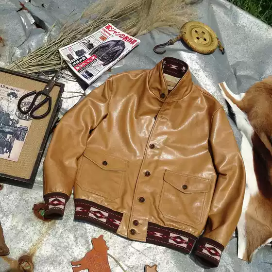 Premium Product Took 7 Months to Produce, Made from Original Italian Vegetable-Tanned Buffalo Leather with Custom-Woven Navajo Pattern