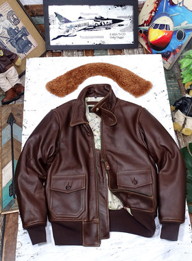 厚达1.8重磅霍尔文Horween软糯肉厚多脂牛皮毛领夹棉保暖海航版G1