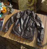 桑尼福利 真皮皮衣 手工擦旧重水洗植鞣茶芯马皮短款 毕业版 毒液