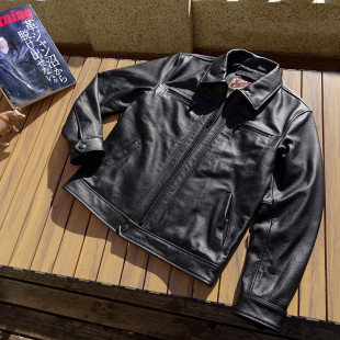 真皮衣 男翻领修身 布拉德皮特 国产头层牛皮