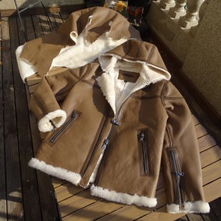 澳洲原生态羊皮毛一体皮衣男女 外贸出美连帽款 万元 高奢