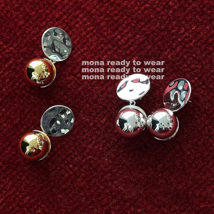MONA张绮贤同款高级感小众圆球吊坠耳环耳饰女耳坠百搭耳钉潮