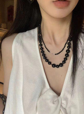 区区欧阳黑玛瑙长款项链