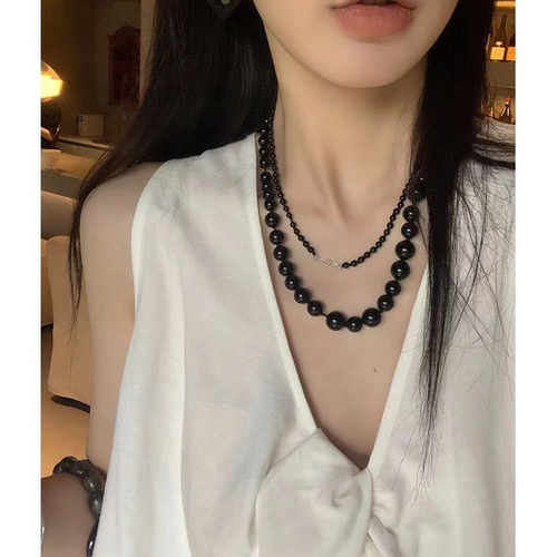 区区欧阳黑玛瑙长款项链