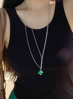 区区欧阳蘑菇吊坠设计感项链长款