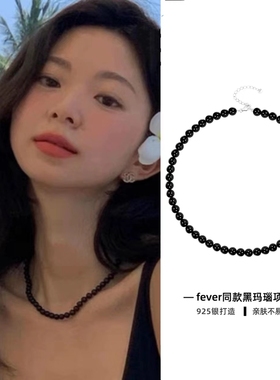 冷淡风高级感天然黑玛瑙项链