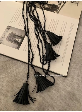 区区欧阳同款流苏项链秋冬毛衣链