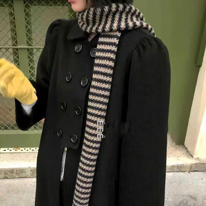 气质百搭条纹撞色秋冬季保暖围巾