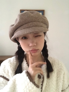 【来杯摩卡】定制秋冬羊毛呢八角帽显脸小百搭画家帽ins博主推荐