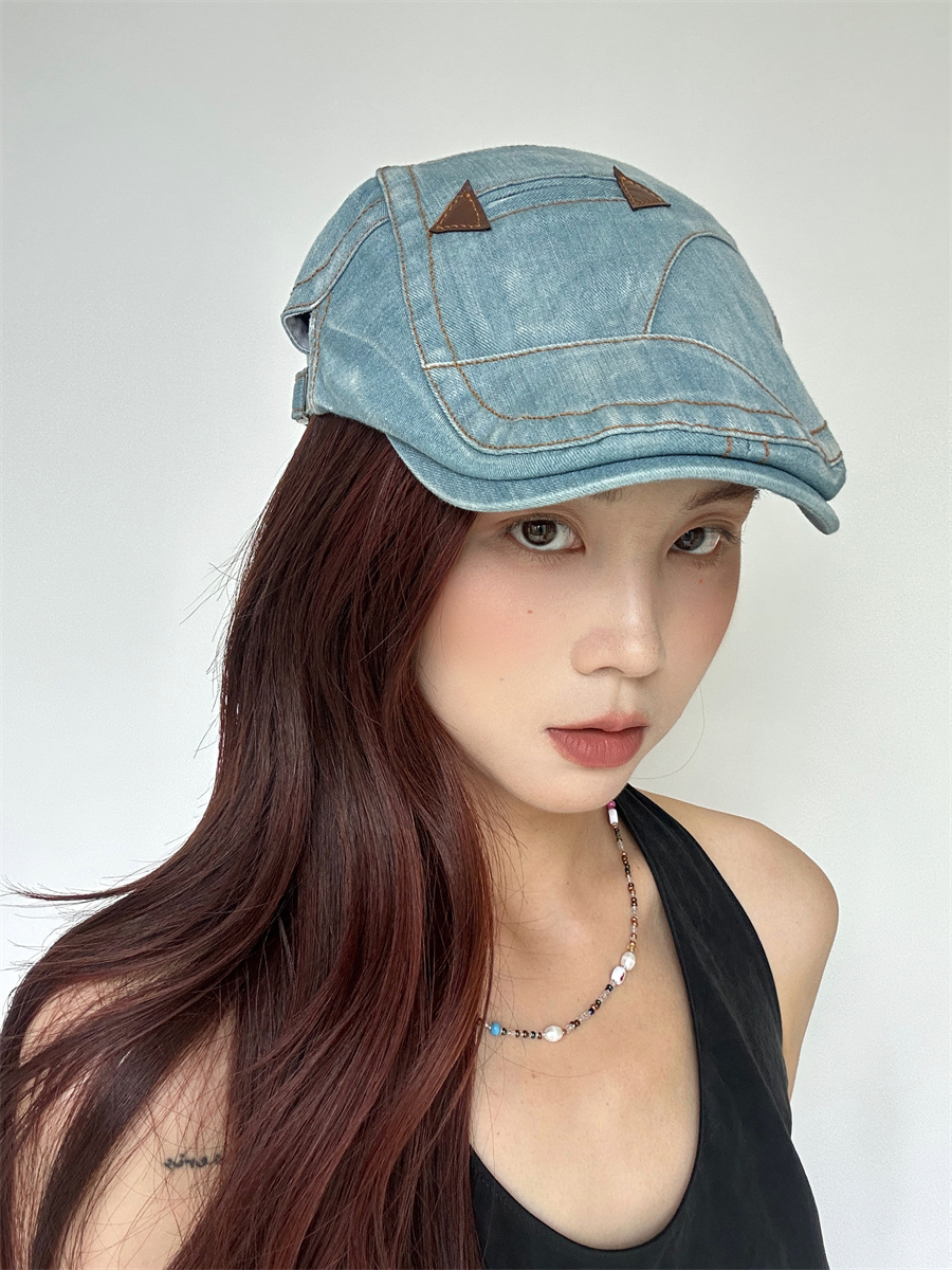 韩系水洗做旧复古前进帽夏季薄款