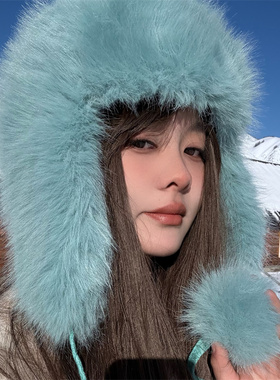 适合雪景的出片氛围感毛绒帽大头