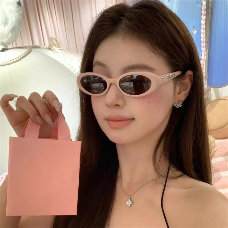 jennie同款gm墨镜女椭圆猫眼粉色
