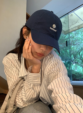 【baseball】美式字母刺绣水洗软顶棒球帽子女百搭休闲ins遮阳帽