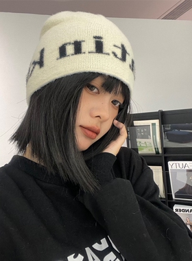 秋冬护耳毛线帽时髦博主包头冷帽