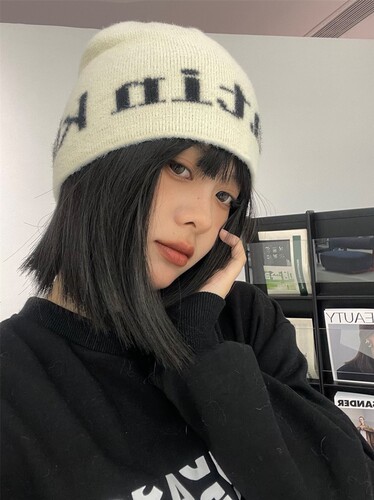 秋冬护耳毛线帽时髦博主包头冷帽