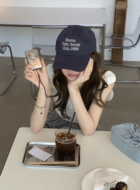 ins博主同款百搭藏青色棒球帽潮