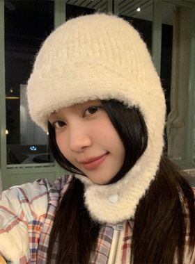 小众设计圈圈羊毛可爱飞行帽情侣