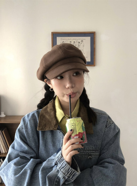 【秋冬美拉德】复古毛呢显脸小八角帽英伦风咖啡色画家帽报童帽潮