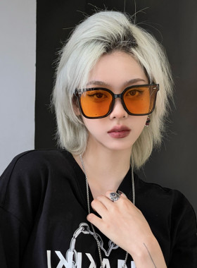 显脸小橘色墨镜女潮酷辣妹太阳镜
