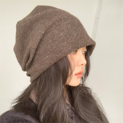 简约韩版慵懒风宽松大头围堆堆帽