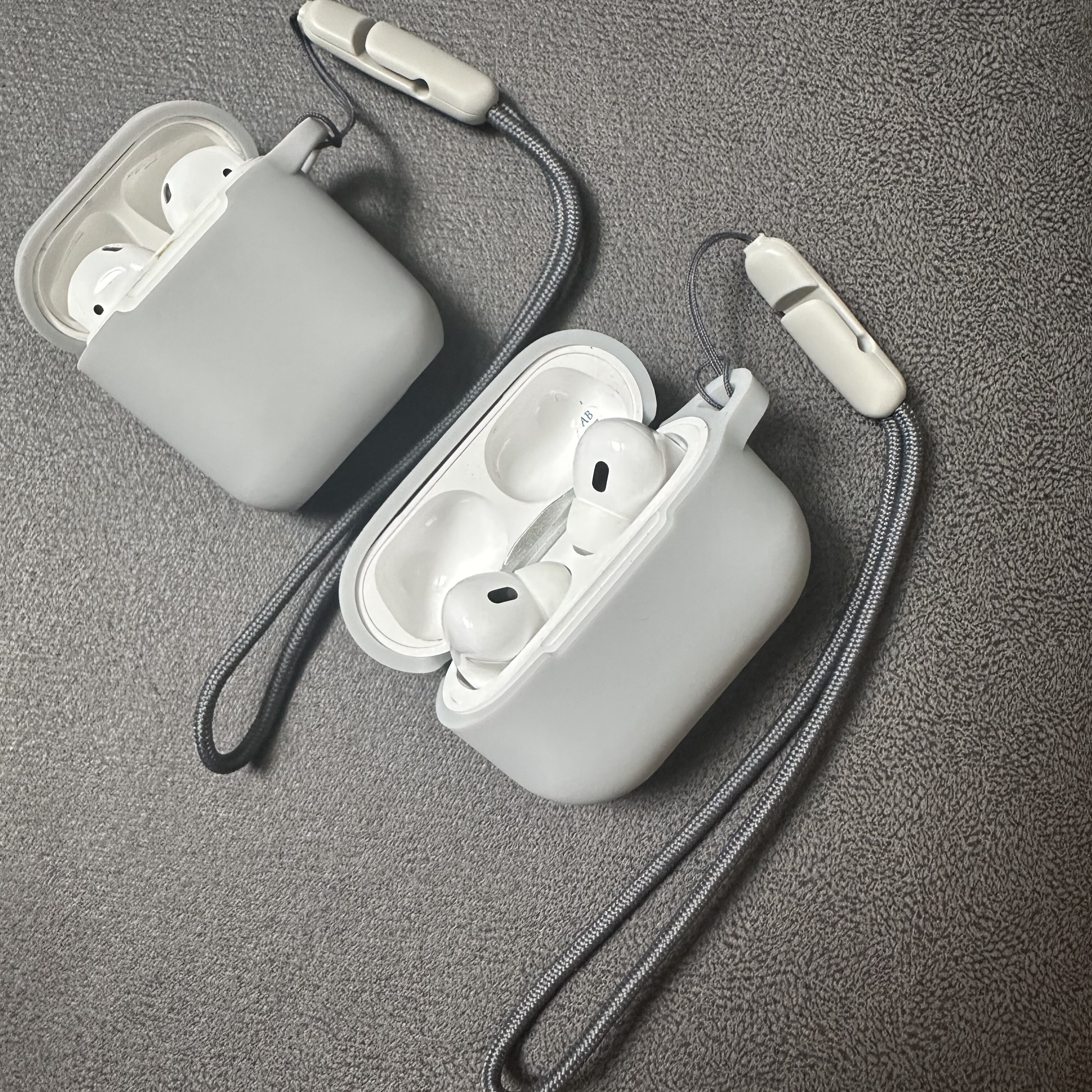ins高级感灰色硅胶软壳适用于AirPodspro2保护套AirPods1/2代苹果耳机壳无线蓝牙AirPods3苹果耳机保护套