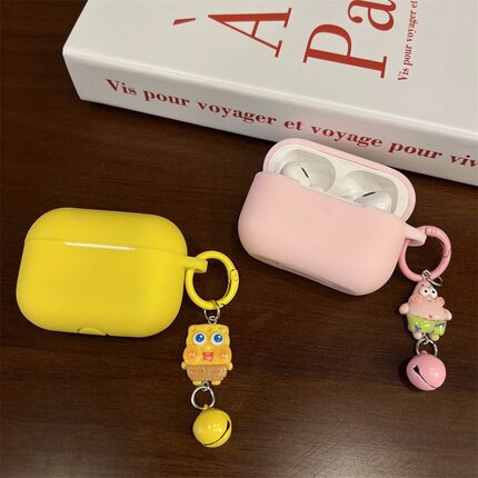 高级感粉黄色硅胶软壳适用于AirPodsPro2保护套AirPods1/2/3/4代耳机壳AirPods3耳机保护套华强北五代保护套