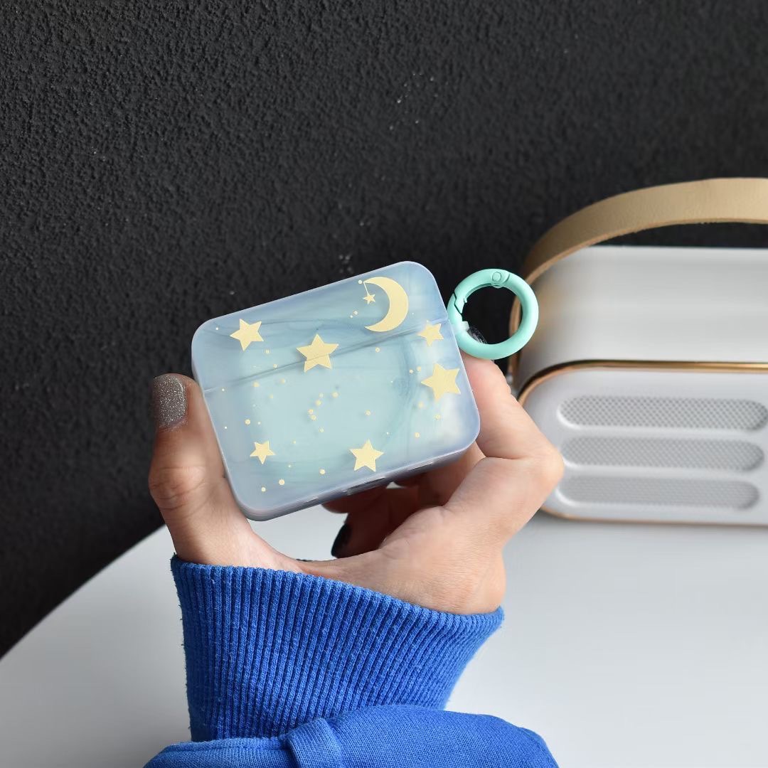 蓝星月软壳AirPods3pro2保护套AirPods1/2代苹果耳机套无线蓝牙盒