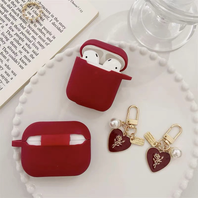 酒红色高级感硅胶软壳适用于AirPodsPro2保护套AirPods1/2/3/4代耳机壳AirPods3耳机保护套华强北五代保护套,3C数码配件,耳机保护套,淘宝优惠券,粉丝福利购,淘宝优惠卷