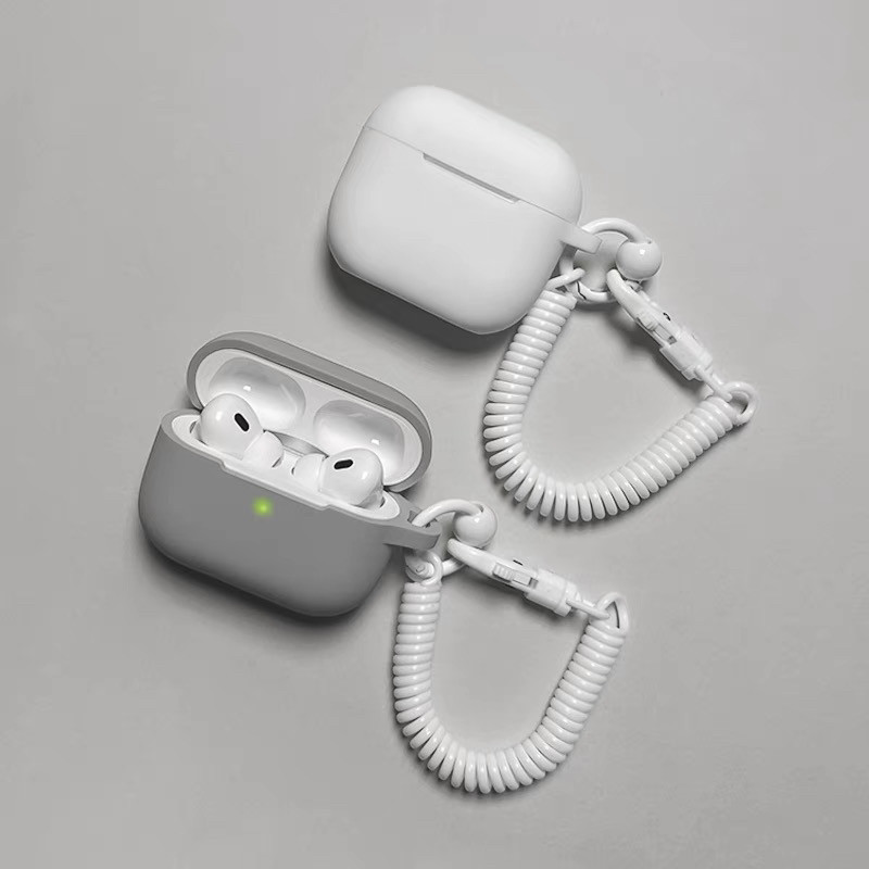 灰白色高级感硅胶软壳适用于AirPodsPro2保护套AirPods1/2/3/4代耳机壳AirPods3耳机保护套华强北五代保护套