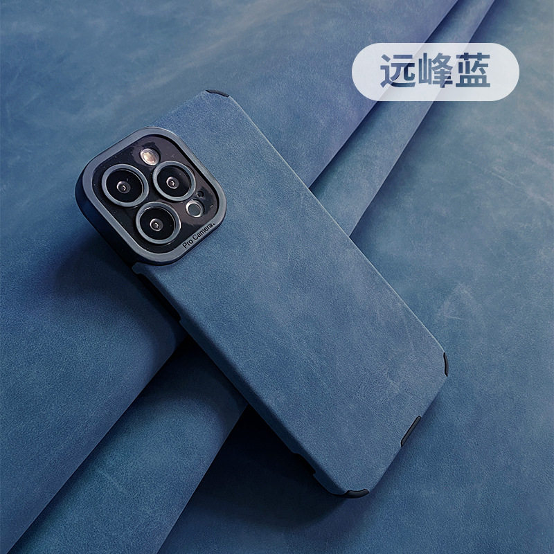 适用iPhone14promax手机壳绒皮苹