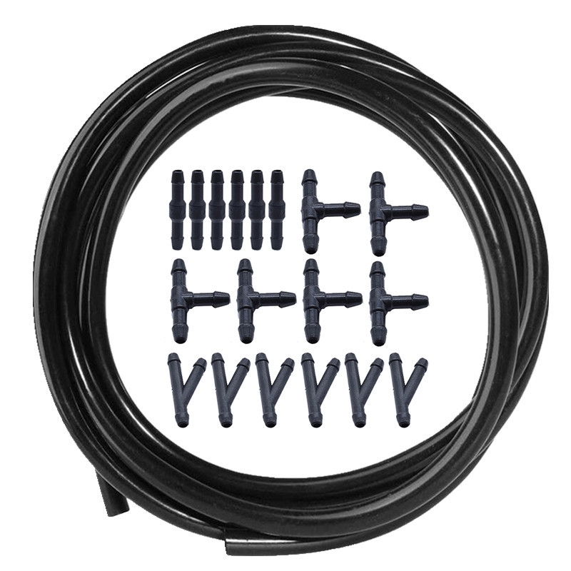 通用加厚雨刷喷水管雨刮器玻璃水管防冻汽车耐高温橡胶软管接头