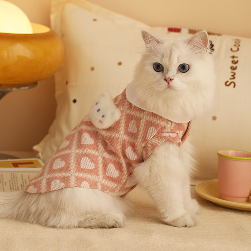 猫咪衣服防掉毛秋装宠物薄款布偶猫蓝猫秋冬保暖幼猫小猫春秋毛衣