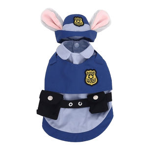 迪士尼疯狂动物城猫咪衣服朱迪变身装狗狗宠物兔子警官服套装冬季