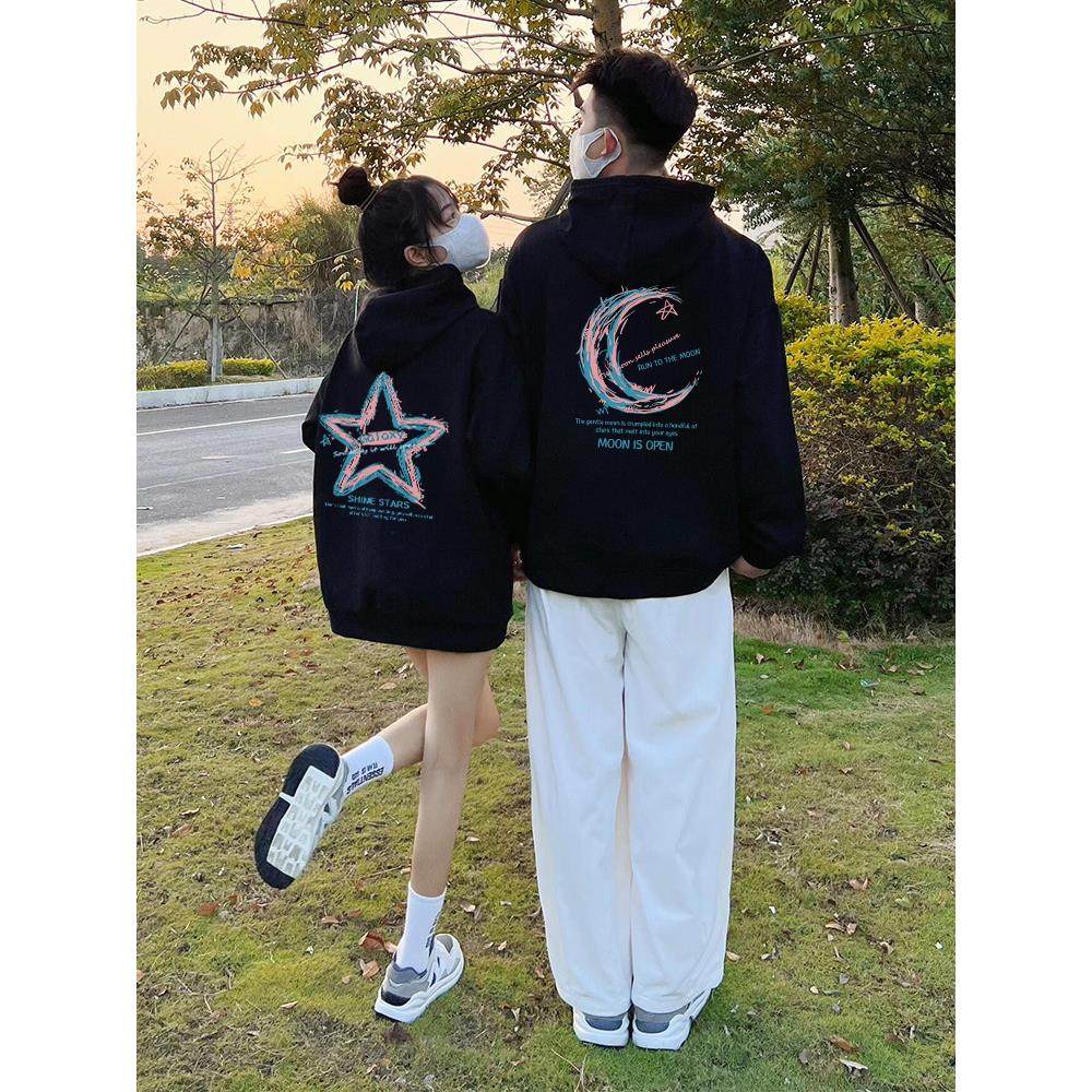 早秋超火连帽情侣装卫衣春秋冬季2025新款外套衣服小众高级感穿搭