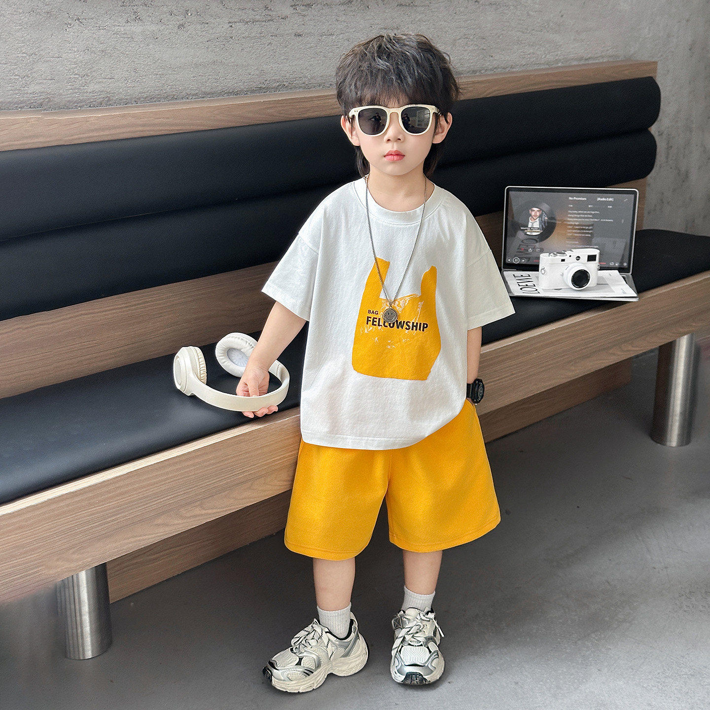 男童夏季韩版短袖套装2026新款