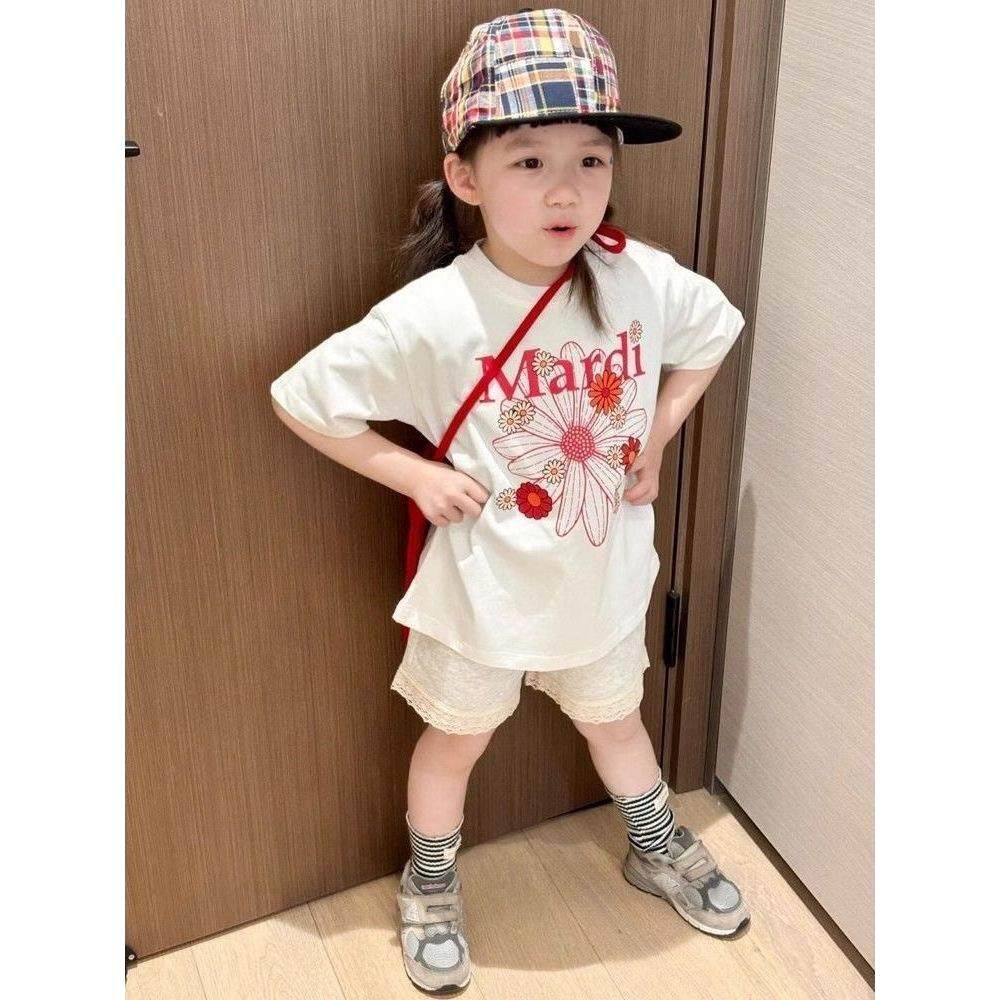 女童2026夏季新款雏菊短袖T恤女宝宝夏款洋气半袖上衣儿童装夏装t