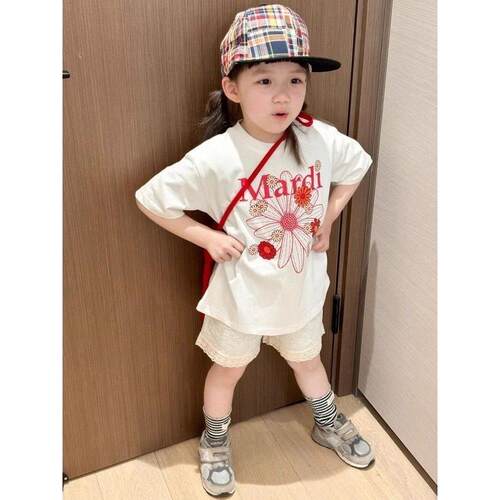 女童2026夏季新款雏菊短袖