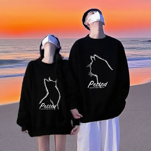 不一样的情侣装卫衣女2026新款爆款秋冬季宽松慵懒风上衣圆领外套